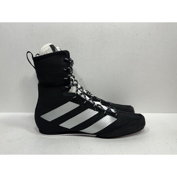 Adidas Box Hog 3 Black Silver Boxing Shoes Mesh FX0563 Mens Size 7 - Picture 1 of 8